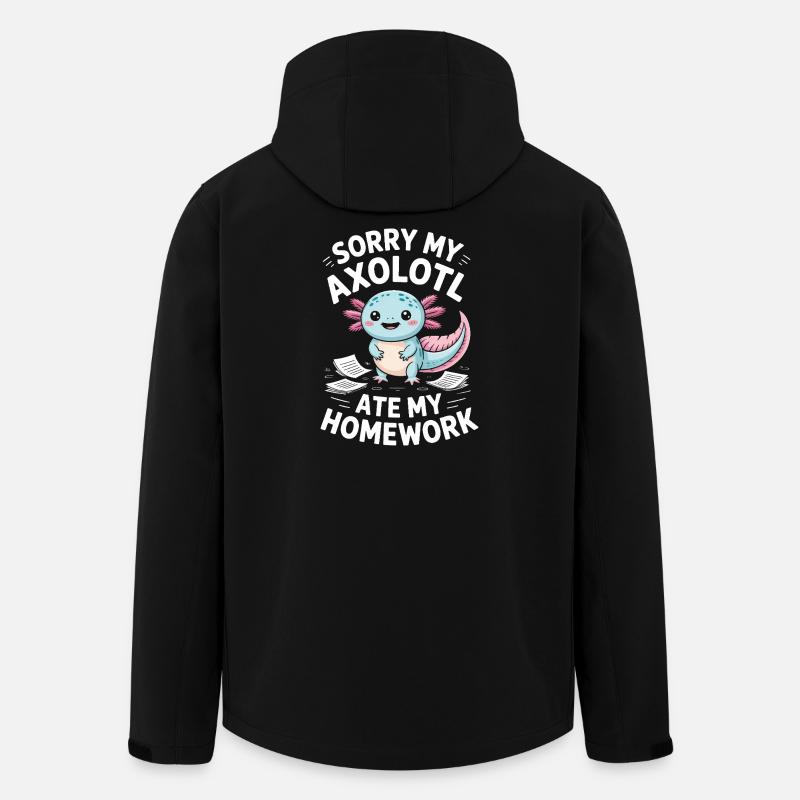 Axolotl a mangé mes devoirs - Veste softshell homme en polyester recyclé Stanley/Stella - noir
