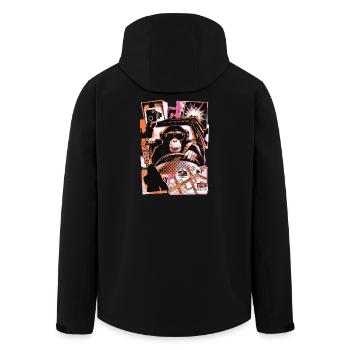 Affe Autofahrer Blitzer - Recycelte Männer Softshell-Jacke von Stanley/Stella - Schwarz - Hinten - AI Model Male 185 light (185cm)