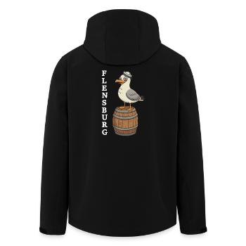 Flensburg Seagull Drunk - Men’s Recycled Softshell Jacket by Stanley/Stella - black - Back - AI Model Male 185 light (185cm)
