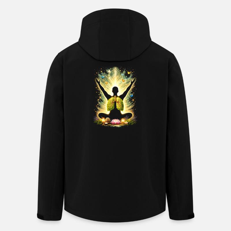 Méditation Respiration Nature Conception pulmonaire - Veste softshell homme en polyester recyclé Stanley/Stella - noir