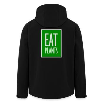 Eat Plants Lustig Vegan Vegetarisch Statement Logo - Recycelte Männer Softshell-Jacke von Stanley/Stella - Schwarz - Hinten - AI Model Male 185 light (185cm)