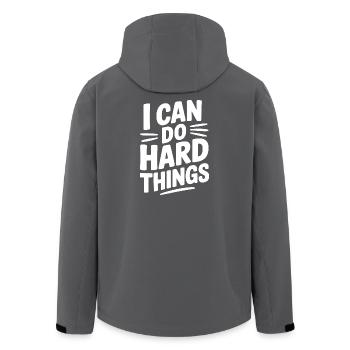 I Can Do Hard Things - Men’s Recycled Softshell Jacket by Stanley/Stella - black - Back - AI Model Male 185 light (185cm)