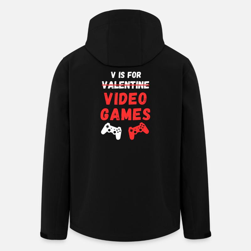 V Is For Video Games - Men’s Recycled Softshell Jacket by Stanley/Stella - black