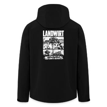 Landwirt Ich Ernte Respekt - Recycelte Männer Softshell-Jacke von Stanley/Stella - Schwarz - Hinten - AI Model Male 185 light (185cm)