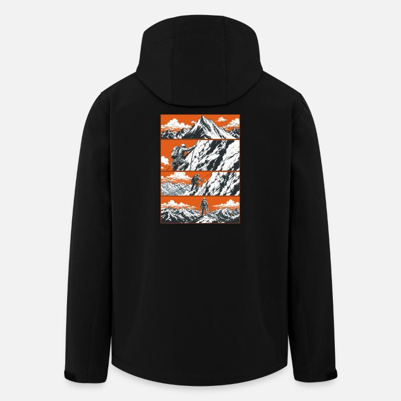 Bergsteiger Kletter Abenteuer - Recycelte Männer Softshell-Jacke von Stanley/Stella - Schwarz