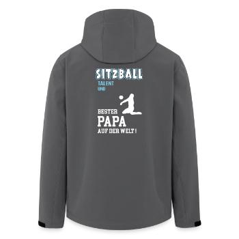 Sitzball Bester Papa Vater Vatertag Geburtstag - Recycelte Männer Softshell-Jacke von Stanley/Stella - Schwarz - Hinten - AI Model Male 185 light (185cm)