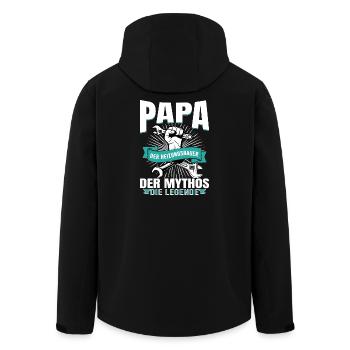 Papa Heizungsbauer Mythos Legende - Recycelte Männer Softshell-Jacke von Stanley/Stella - Schwarz - Hinten - AI Model Male 185 light (185cm)