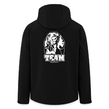 TEAM Teckel Hund Hunde Wilsigns - Recycelte Männer Softshell-Jacke von Stanley/Stella - Schwarz - Hinten - AI Model Male 185 light (185cm)