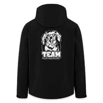 TEAM Rauhaardackel Hund Hunde Wilsigns - Recycelte Männer Softshell-Jacke von Stanley/Stella - Schwarz - Hinten - AI Model Male 185 light (185cm)