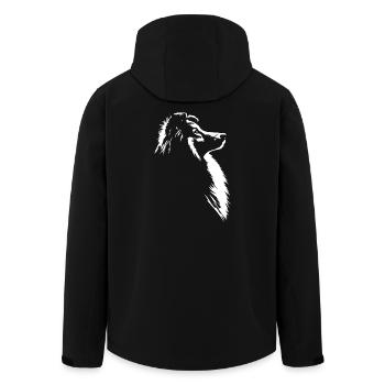 Shetland Sheepdog Silhouette Hund Sheltie Wilsigns - Recycelte Männer Softshell-Jacke von Stanley/Stella - Schwarz - Hinten - AI Model Male 185 light (185cm)
