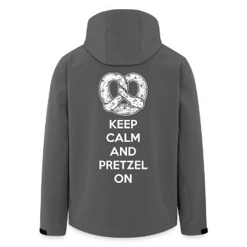 Brezel Spruch Keep Calm Brezeln Bäckerei Bäcker - Recycelte Männer Softshell-Jacke von Stanley/Stella - Anthrazit - Hinten - AI Model Male 185 light (185cm)