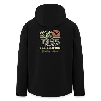 Geburtstag März 1995 - Recycelte Männer Softshell-Jacke von Stanley/Stella - Schwarz - Hinten - AI Model Male 185 light (185cm)
