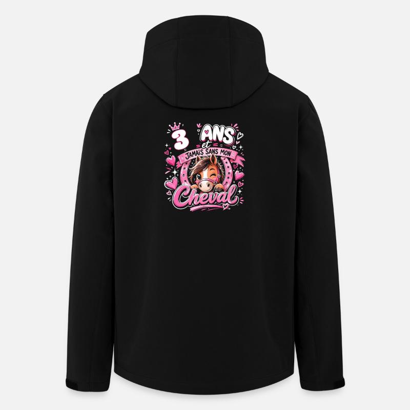 Cheval 3 Ans Anniversaire Fille Poney - Veste softshell homme en polyester recyclé Stanley/Stella - noir