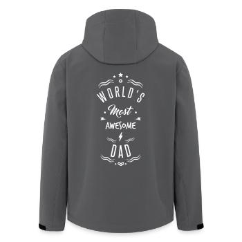 AWESOME DAD - Men’s Recycled Softshell Jacket by Stanley/Stella - black - Back - AI Model Male 185 light (185cm)