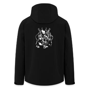 Funny NEWFOUNDLAND Crown Dog Wilsigns - Men’s Recycled Softshell Jacket by Stanley/Stella - black - Back - AI Model Male 185 light (185cm)