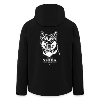 Shiba Dad Shiba Inu Dog Dog Wilsigns - Men’s Recycled Softshell Jacket by Stanley/Stella - black - Back - AI Model Male 185 light (185cm)