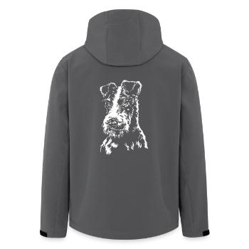 FOXTERRIER Fox Terrier Dog portrait Dog Wilsigns - Men’s Recycled Softshell Jacket by Stanley/Stella - black - Back - AI Model Male 185 light (185cm)