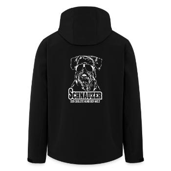 SCHNAUZER coolster Hund Hundespruch Wilsigns - Recycelte Männer Softshell-Jacke von Stanley/Stella - Schwarz - Hinten - AI Model Male 185 light (185cm)