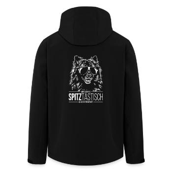 SPITZTASTISCH Wolfsspitz Spitz Spruch Wilsigns - Recycelte Männer Softshell-Jacke von Stanley/Stella - Schwarz - Hinten - AI Model Male 185 light (185cm)