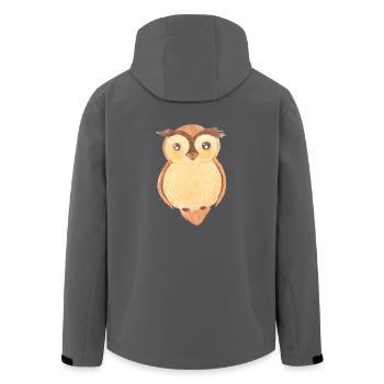 Uhu Hibou Aquarelle - Veste softshell homme en polyester recyclé Stanley/Stella - noir - Dos - AI Model Male 185 light (185cm)