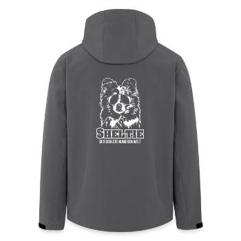 SHELTIE coolster Hund Hundespruch Wilsigns - Recycelte Männer Softshell-Jacke von Stanley/Stella - Schwarz - Hinten - AI Model Male 185 light (185cm)