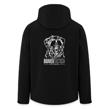 BOUVIERTASTISCH Bouvier des Flandres Hund Wilsigns - Recycelte Männer Softshell-Jacke von Stanley/Stella - Schwarz - Hinten - AI Model Male 185 light (185cm)