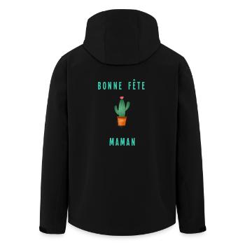 BONNE FÊTE. FÊTE DES MÈRES. FÊTE DES PÈRES. FÊTE - Veste softshell homme en polyester recyclé Stanley/Stella - noir - Dos - AI Model Male 185 light (185cm)