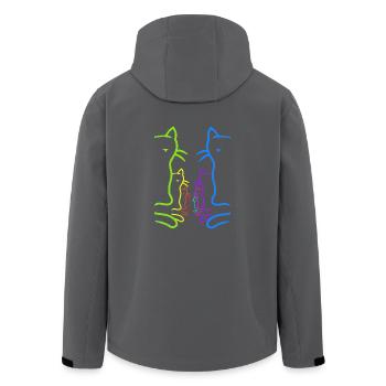 Rétro Katddzen Vintage des années 90 Famille de chats des années 80 - Veste softshell homme en polyester recyclé Stanley/Stella - noir - Dos - AI Model Male 185 light (185cm)