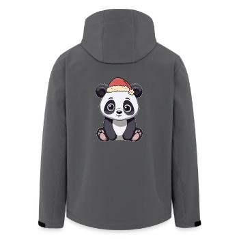 Nikolaus Weihnachtsmann Panda Pandabär China - Recycelte Männer Softshell-Jacke von Stanley/Stella - Schwarz - Hinten - AI Model Male 185 light (185cm)
