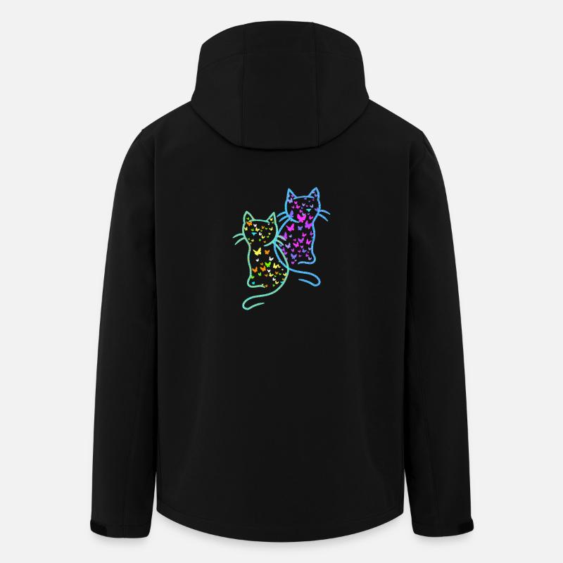 Frühling Sommer Katzen Katze Schmetterlinge - Recycelte Männer Softshell-Jacke von Stanley/Stella - Schwarz