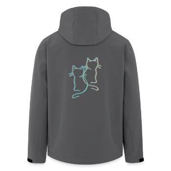 80s 90s Rétro Chats Printemps Chat Vintage - Veste softshell homme en polyester recyclé Stanley/Stella - noir - Dos - AI Model Male 185 light (185cm)