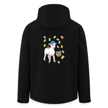 Années 80 Pâques Mouton Mouton Oeufs de Pâques Agneau Enfants - Veste softshell homme en polyester recyclé Stanley/Stella - noir - Dos - AI Model Male 185 light (185cm)