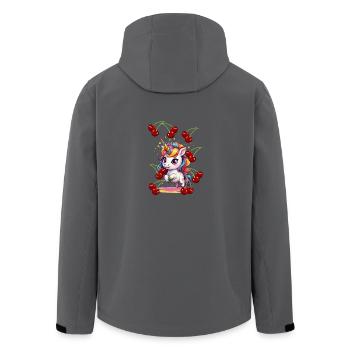 80s 90s Licorne Licornes Cerises Retro Summer - Veste softshell homme en polyester recyclé Stanley/Stella - noir - Dos - AI Model Male 185 light (185cm)