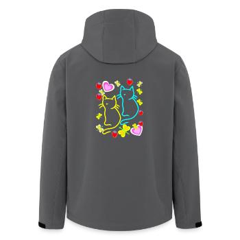 Enfants Enfant Tout-petits Été Rétro Chats des années 80 - Veste softshell homme en polyester recyclé Stanley/Stella - noir - Dos - AI Model Male 185 light (185cm)