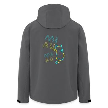 80er 90er Retro Katzen Katze Vintage - Recycelte Männer Softshell-Jacke von Stanley/Stella - Schwarz - Hinten - AI Model Male 185 light (185cm)