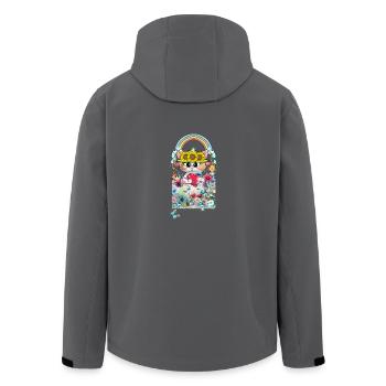 Cat Flowers Garden Kids Girls - Men’s Recycled Softshell Jacket by Stanley/Stella - black - Back - AI Model Male 185 light (185cm)