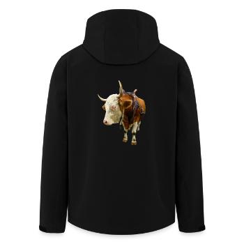 cow beef rind kuh animal tier - Recycelte Männer Softshell-Jacke von Stanley/Stella - Schwarz - Hinten - AI Model Male 185 light (185cm)