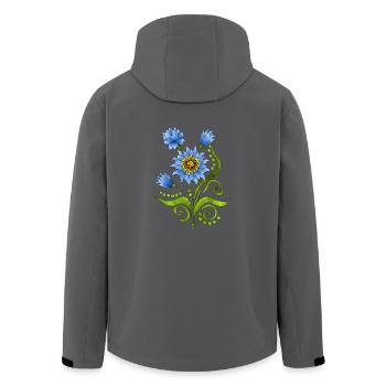 Blumen - Recycelte Männer Softshell-Jacke von Stanley/Stella - Schwarz - Hinten - AI Model Male 185 light (185cm)