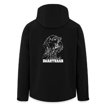 GERMAN WIREHAIRED Wilsign's Hunting Dog Dog Gifts - Men’s Recycled Softshell Jacket by Stanley/Stella - black - Back - AI Model Male 185 light (185cm)