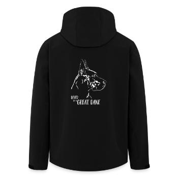 Aimé par un grand chien danois disant chiens Wilsigns - Veste softshell homme en polyester recyclé Stanley/Stella - noir - Dos - AI Model Male 185 light (185cm)