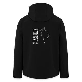 Chartreux Cat Profile Cats Wilsigns - Men’s Recycled Softshell Jacket by Stanley/Stella - black - Back - AI Model Male 185 light (185cm)