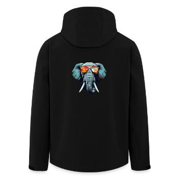 Elefant Mit Sonnenbrille - Sommer, Palmen, Afrika - Recycelte Männer Softshell-Jacke von Stanley/Stella - Schwarz - Hinten - AI Model Male 185 light (185cm)