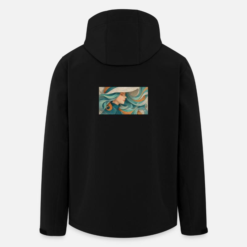 Fließendes Farbporträt Turquoise - Recycelte Männer Softshell-Jacke von Stanley/Stella - Schwarz