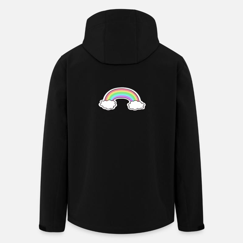 Pastellregenbogen mit Wolken Motiv - Recycelte Männer Softshell-Jacke von Stanley/Stella - Schwarz