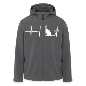 A HEART FOR CATS! - Men’s Recycled Softshell Jacket by Stanley/Stella - black - Front - AI Model Male 185 light (185cm)