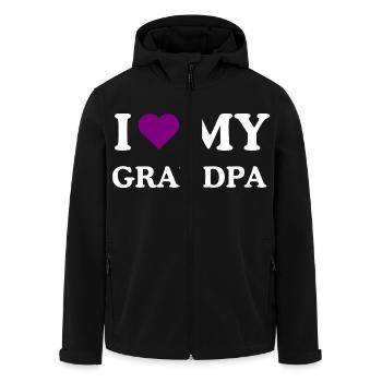 I love my grandpa purple Alzheimer's awareness - Men’s Recycled Softshell Jacket by Stanley/Stella - black - Front - AI Model Male 185 light (185cm)