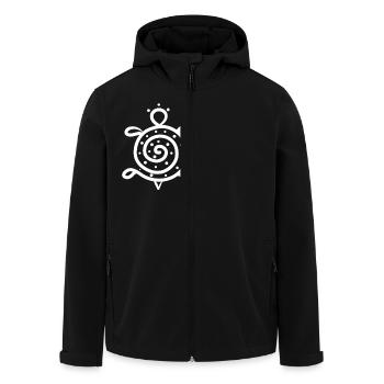 Weißes Schildkrötensymbol - Recycelte Männer Softshell-Jacke von Stanley/Stella - Schwarz - Vorne - AI Model Male 185 light (185cm)