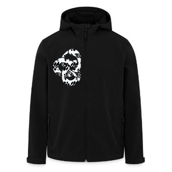 eine weiße Schlange, die ihren Schwanz frisst - Recycelte Männer Softshell-Jacke von Stanley/Stella - Schwarz - Vorne - AI Model Male 185 light (185cm)