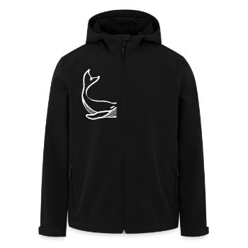 Strichzeichnung eines weißen Wals - Recycelte Männer Softshell-Jacke von Stanley/Stella - Schwarz - Vorne - AI Model Male 185 light (185cm)