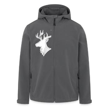Majestätische Hirsch-Silhouette - Recycelte Männer Softshell-Jacke von Stanley/Stella - Anthrazit - Vorne - AI Model Male 185 light (185cm)
